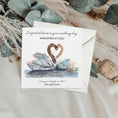 Load image into Gallery viewer, Personalised Swans Wedding Card: Romantic Love Heart Card