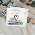 Load image into Gallery viewer, Swans in Love Anniversary Card: Watercolour Art, Recycled Silk, Personalised