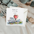 Load image into Gallery viewer, Swans in Love Anniversary Card: Personalised Watercolour Art