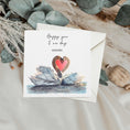 Load image into Gallery viewer, Swans in Love Anniversary Card: Personalised Watercolour Art