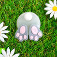 Load image into Gallery viewer, Handmade Fused Glass Easter Bunny Bum Brooch by Jessica Irena Smith