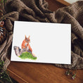 Load image into Gallery viewer, Red Squirrel Notecards in a Pack of 8, 20 or 40, Scottish Thistle, Personalised Stationery