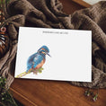Load image into Gallery viewer, Kingfisher Notecards/Place Cards: Watercolour Art, Thank You Cards, Personalised Option