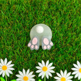Load image into Gallery viewer, Handmade Fused Glass Easter Bunny Bum Brooch by Jessica Irena Smith