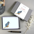 Load image into Gallery viewer, Kingfisher Notecards/Place Cards: Watercolour Art, Thank You Cards, Personalised Option