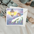 Load image into Gallery viewer, Watercolour Robin Christmas Card, Snowy Winter Scene, Xmas Card