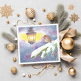 Load image into Gallery viewer, Watercolour Robin Christmas Card, Snowy Winter Scene, Xmas Card