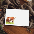 Load image into Gallery viewer, Farm Living Notecards/Place Cards: Cow & Calf, Wheelbarrow, Boots - Watercolour Art