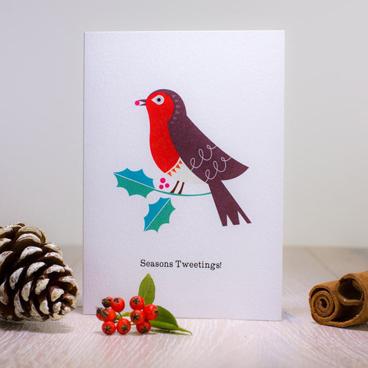 Robin Christmas Card, Bird Xmas Card, Happy Holidays Card, Scandinavian Christmas, Funny Christmas Card, Animal Christmas Card, Cute Bird