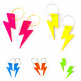 Load image into Gallery viewer, Blue neon cork lightning bolt earrings - Trend Tonic