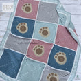 Load image into Gallery viewer, Puppy Pawprint Blanket Crochet Pattern, Blanket Crochet Pattern