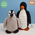 Load image into Gallery viewer, PDF Penguin Crochet Pattern, Pru the Penguin Crochet Pattern, Penguin & Chick Amigurumi Pattern, Penguin Crochet Toy Pattern
