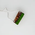 Load image into Gallery viewer, Two Tone Copper Rectangle Pendant - Green - MaisyPlum