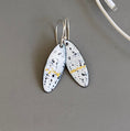 Load image into Gallery viewer, White and Gold Oval Enamel Earrings - MaisyPlum
