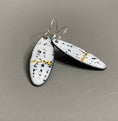 Load image into Gallery viewer, White and Gold Oval Enamel Earrings - MaisyPlum