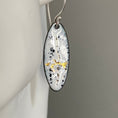 Load image into Gallery viewer, White and Gold Oval Enamel Earrings - MaisyPlum
