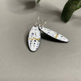 Load image into Gallery viewer, White and Gold Oval Enamel Earrings - MaisyPlum
