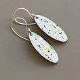 Load image into Gallery viewer, White and Gold Oval Enamel Earrings - MaisyPlum