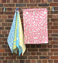 Load image into Gallery viewer, Cotton Tea Towel Wildlife Design Blue on Blue