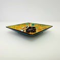 Load image into Gallery viewer, Square Enamel Ring Dish - Yellow and Teal