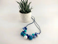 Load image into Gallery viewer, Blue Speckled Silicone Necklace | Geometric Necklace | Statement Necklace
