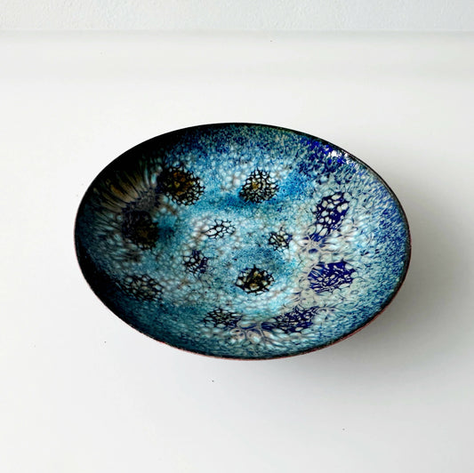 Speckled Blue Enamel Ring Dish
