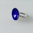 Load image into Gallery viewer, Sapphire Blue Silver and Enamel Ring
