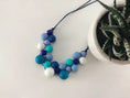 Load image into Gallery viewer, Blue Speckled Silicone Necklace | Geometric Necklace | Statement Necklace