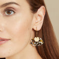 Load image into Gallery viewer, kk0020-kodes-gold-black-white-brass-hex-earrings-001-square
