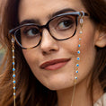 Load image into Gallery viewer, KGCZ0002-kodes-accessories-dark-blue-evil-eye-gold-plated-glasses-chain2-1024x768
