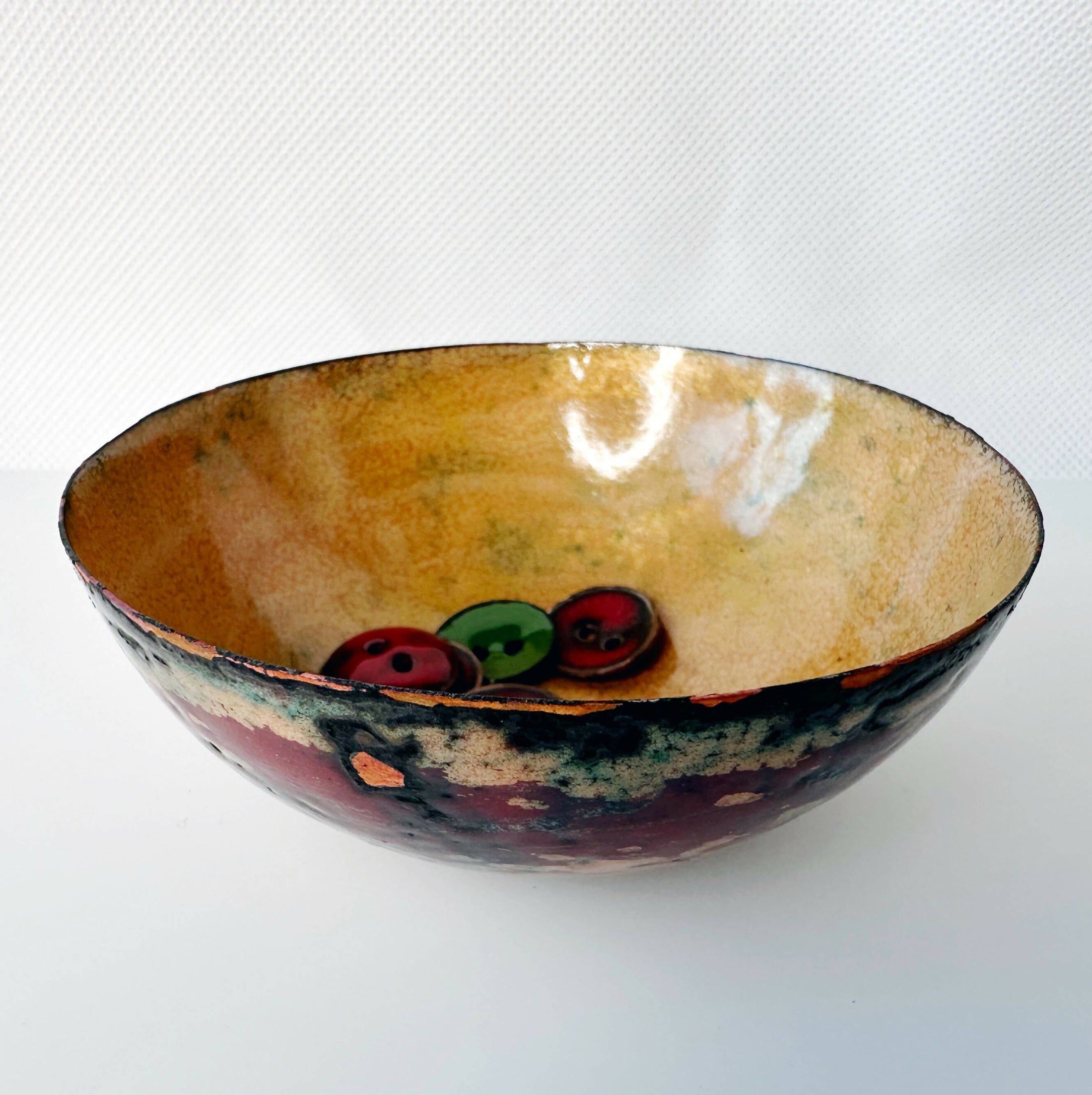 Red and Yellow Enamel Bowl