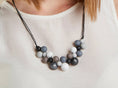 Load image into Gallery viewer, kodes-statement-necklace-geometric-silicone-black-white-monochrome-necklace-KS0048b-0008-scaled.jpg.webp