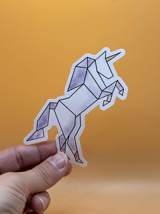 Origami Unicorn Sticker