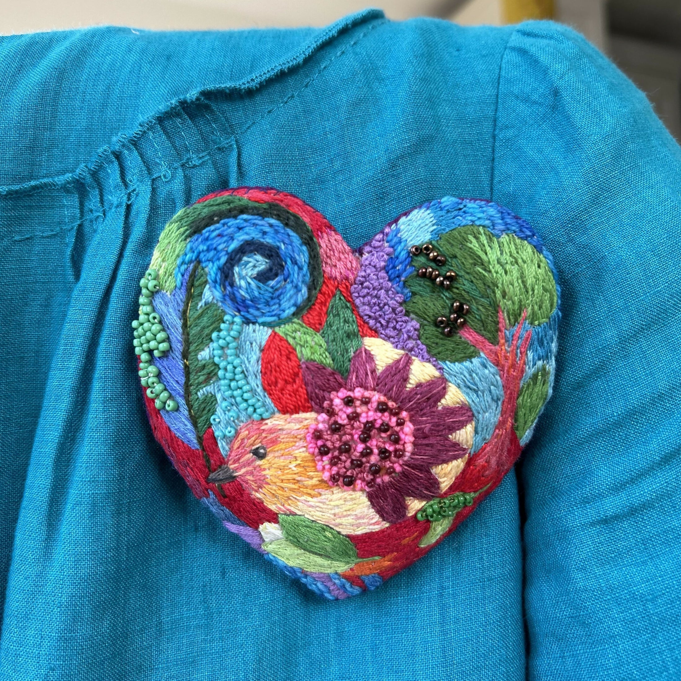 The Blustery Day Hand Embroidered Brooch