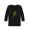 Load image into Gallery viewer, Black Christmas green and red leopard lightning bolt 3\/4 sleeve t-shirt
