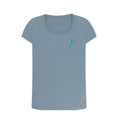 Load image into Gallery viewer, Stone Blue Blue leopard scoop neck tshirt
