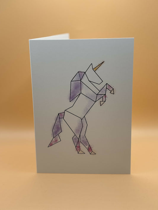 Origami Unicorn Card