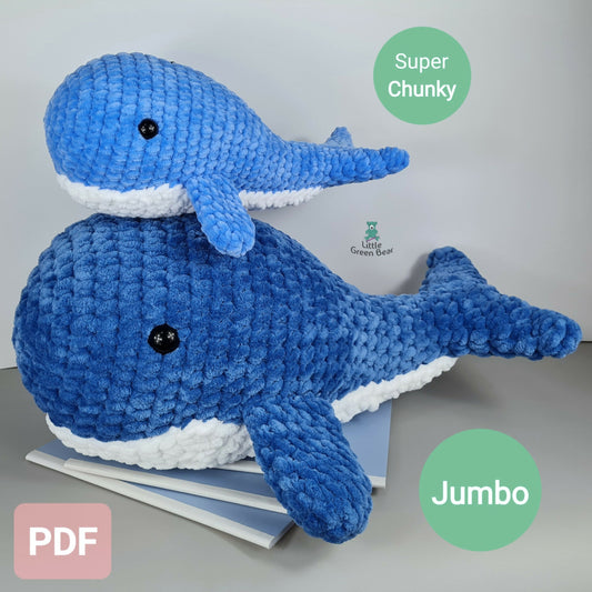 PDF Whale Crochet Pattern, Wesley the Whale Crochet Pattern, Whale Amigurumi Pattern, Whale Crochet Toy Pattern