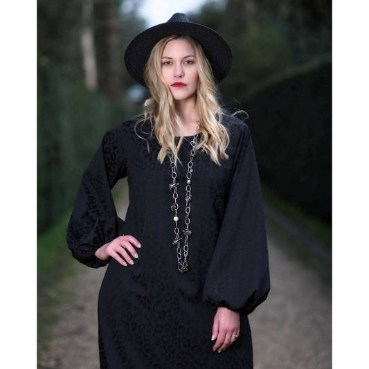 Sylvia Piechulla_Womenswear_Black_Leopard_Midi_Dress_April 2024