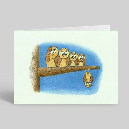 Night Owls Greetings Card