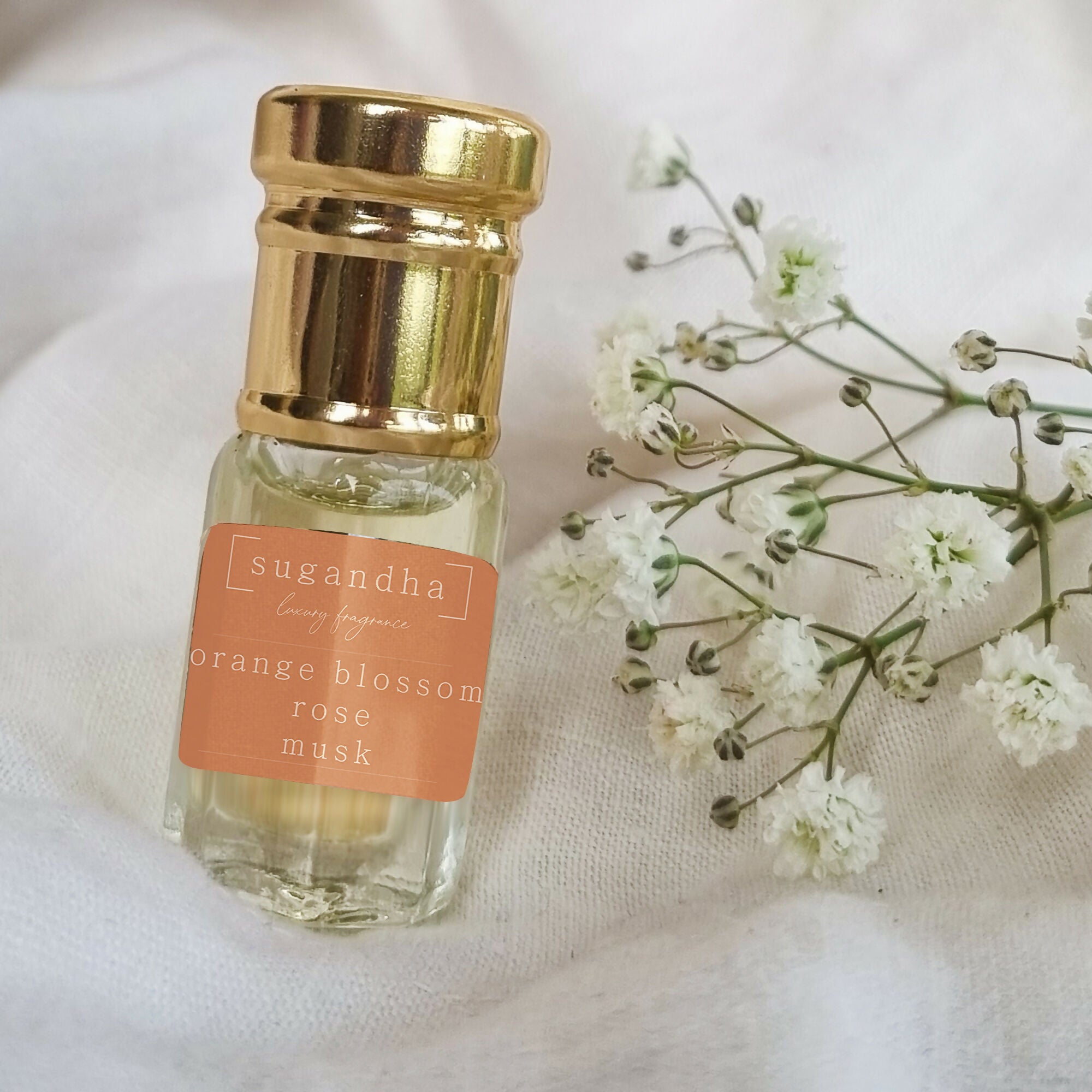 orange blossom - rose - musk roll on perfume