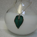 Load image into Gallery viewer, leaf inspired vitreous glass enamel pendant
