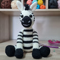 Load image into Gallery viewer, PDF Zebra Crochet Pattern, Zach the Zebra Crochet Pattern, Crochet Pattern, Zebra Amigurumi Pattern

