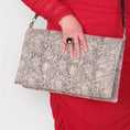 Load image into Gallery viewer, Cleopatra Black White Quilted Animal Print Laptop Clutch Bag
