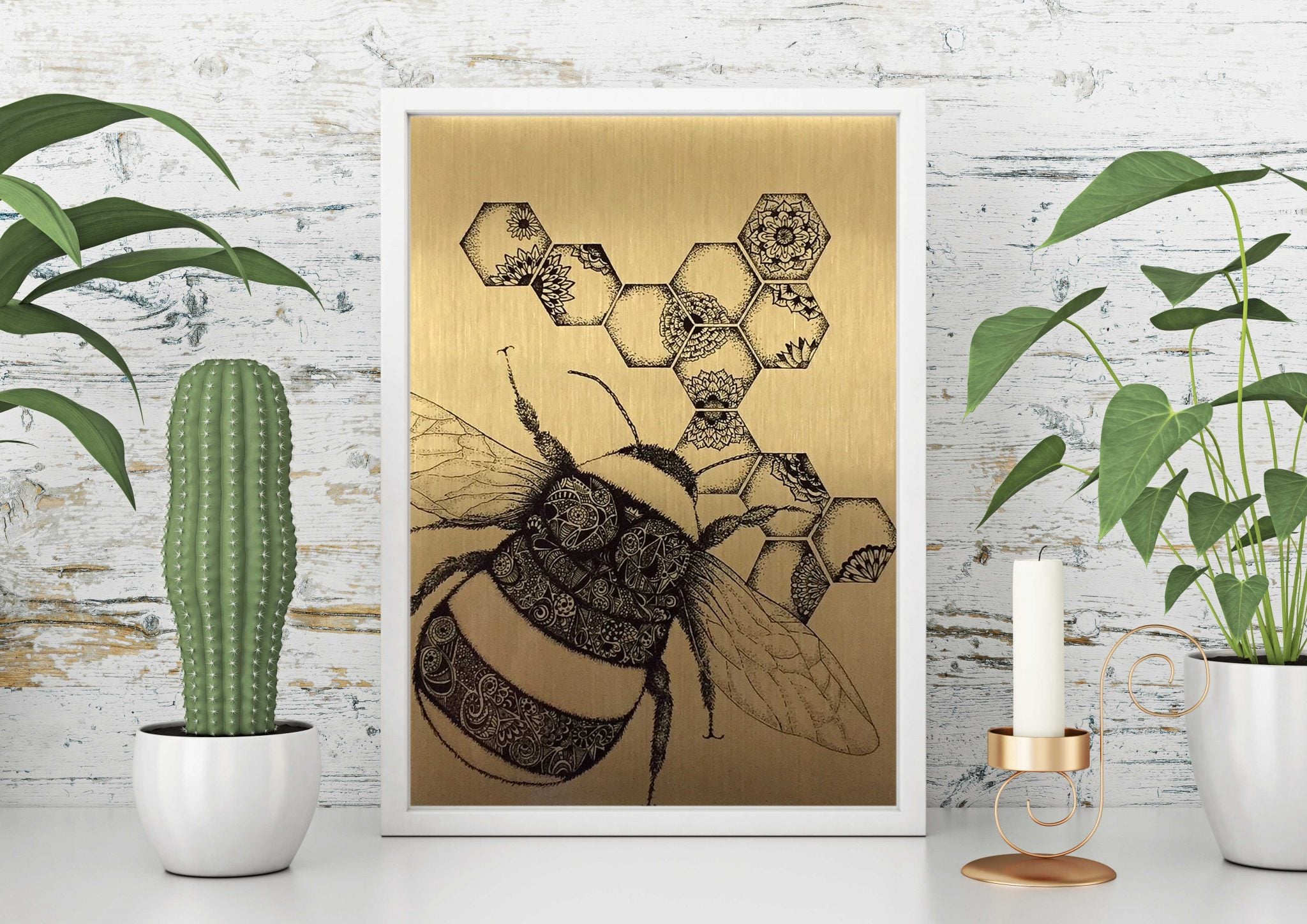 A4 Gold Bee Print