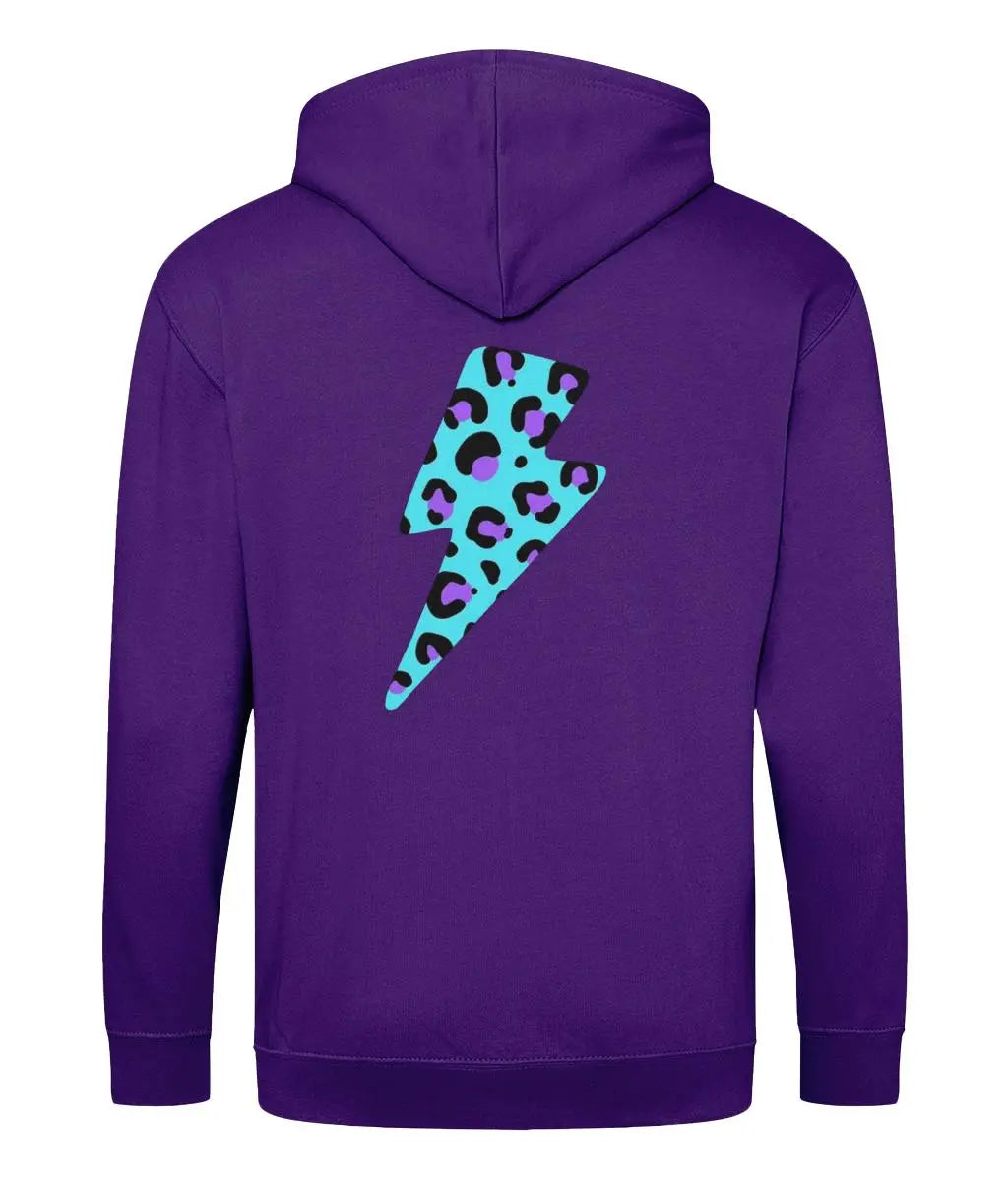 Blue and purple leopard print zip up hoodie Trend Tonic