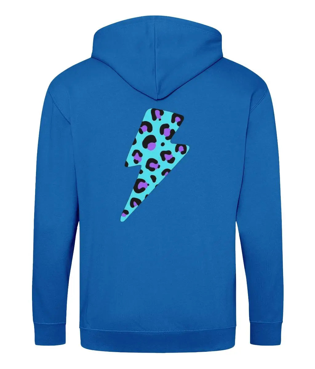 Blue and purple leopard print zip up hoodie Trend Tonic