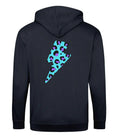 Load image into Gallery viewer, Blue and purple leopard print zip up hoodie Trend Tonic
