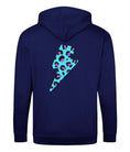 Load image into Gallery viewer, Blue and purple leopard print zip up hoodie Trend Tonic
