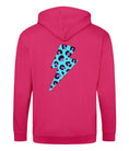 Load image into Gallery viewer, Blue and purple leopard print zip up hoodie Trend Tonic
